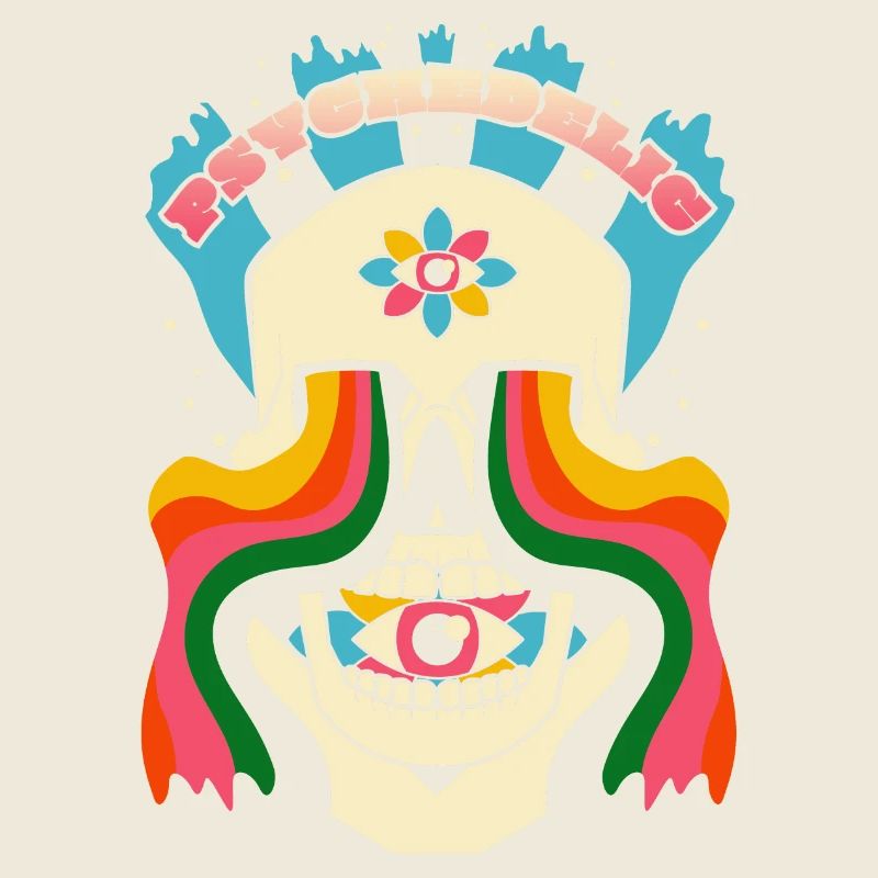 Psychedelischer Schädel Psychedelische Grafik