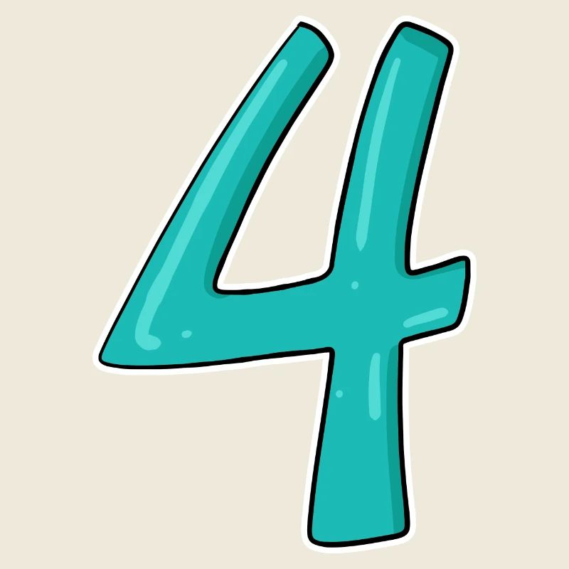 Zahl Vier Ziffer Nummer Vierter Vierte