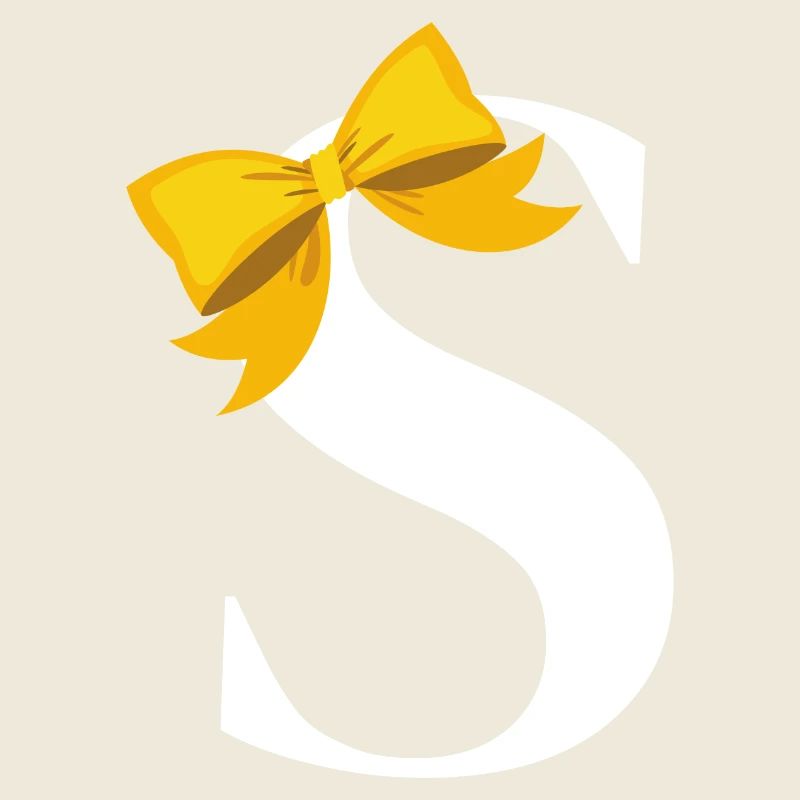 Buchstabe s gelbe Schleife