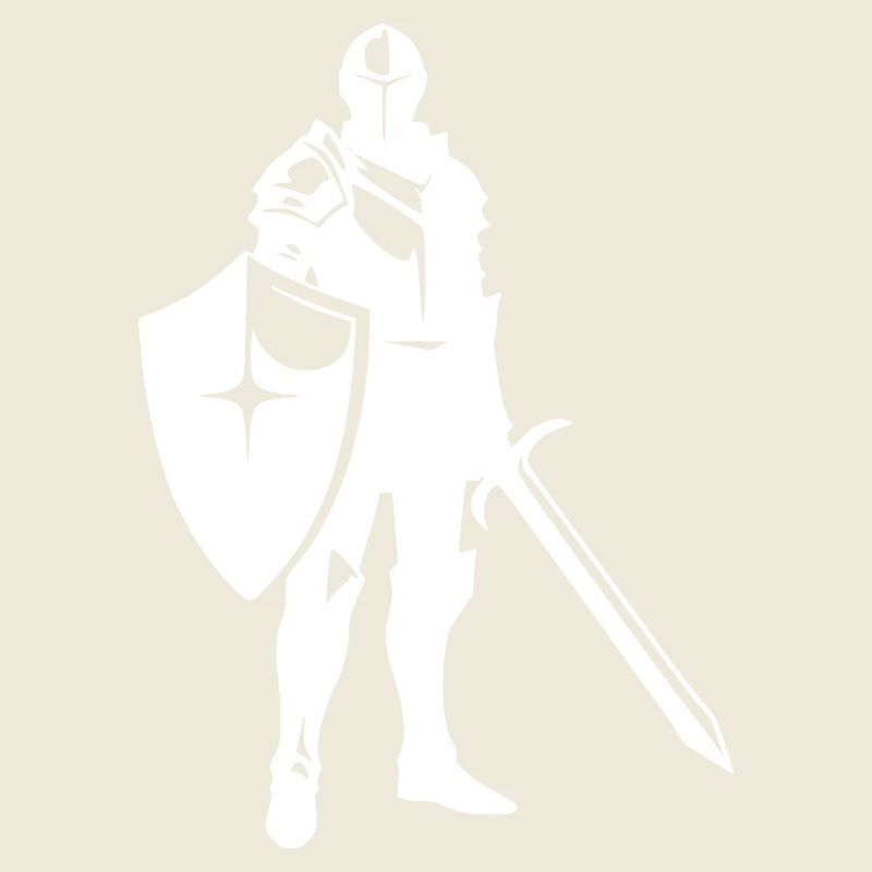 Edeler Ritter mit Schwert und Schild