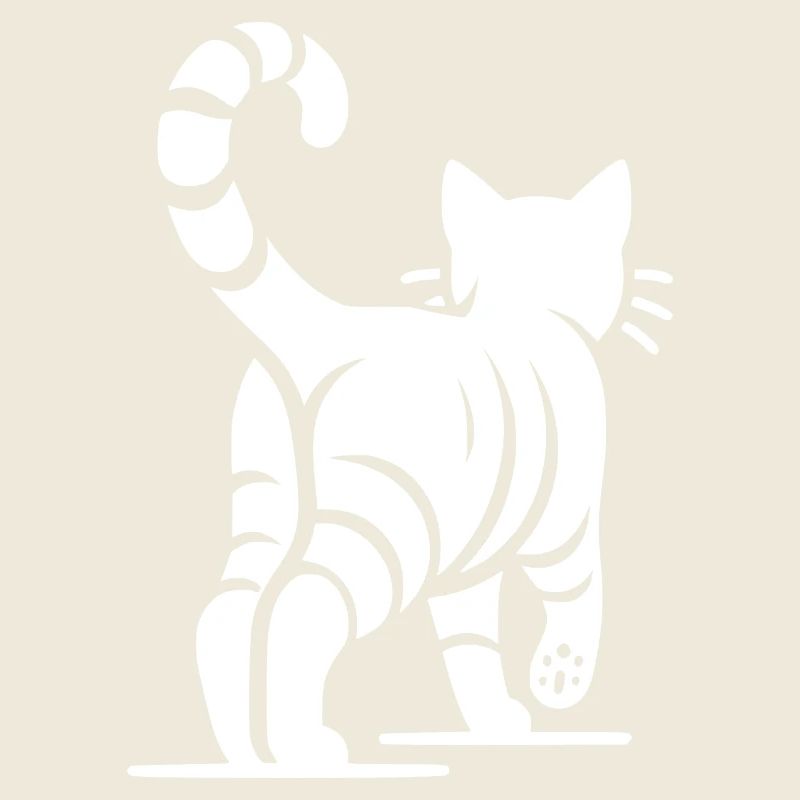 Rückansicht einer eleganten Katze mit Streifen