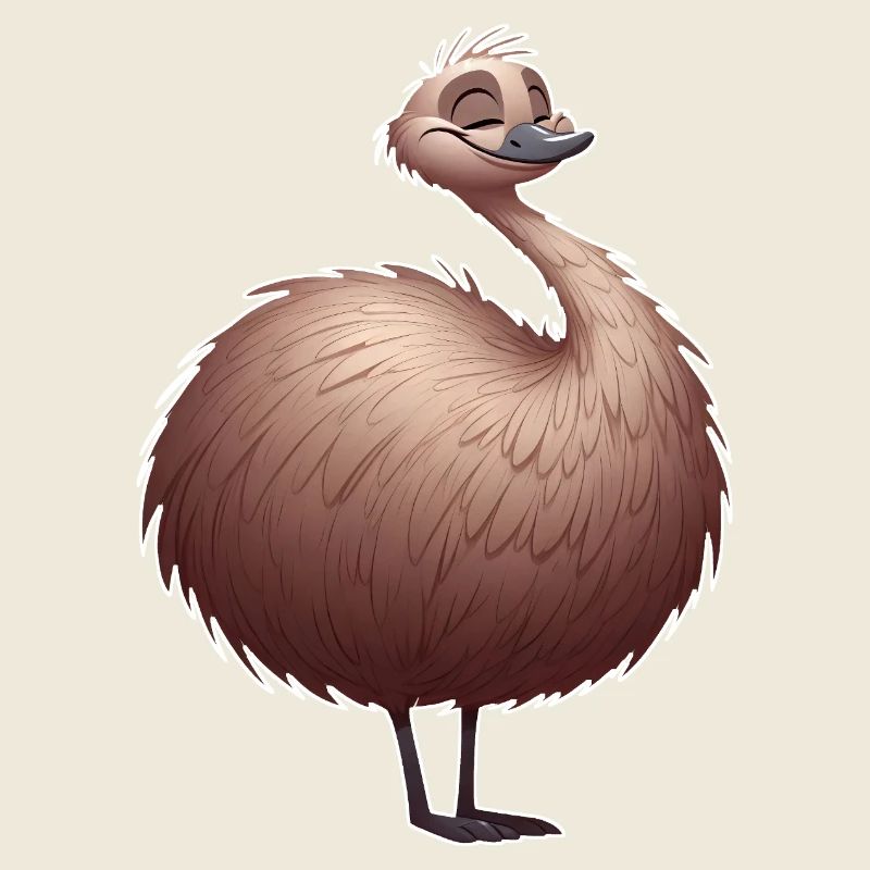 Süßer Emu Vogel im Cartoon-Stil