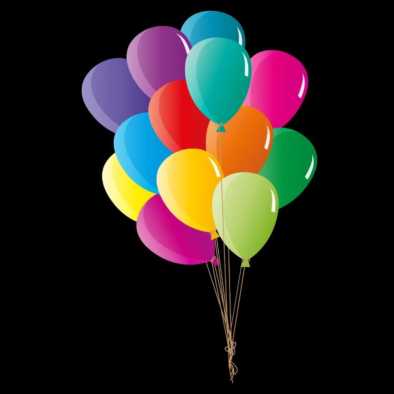 Fröhliche bunte Luftballons in kräftigen Farben