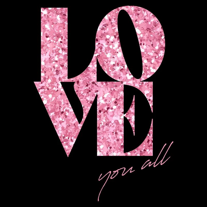 Pink Glitter Love Typography Design