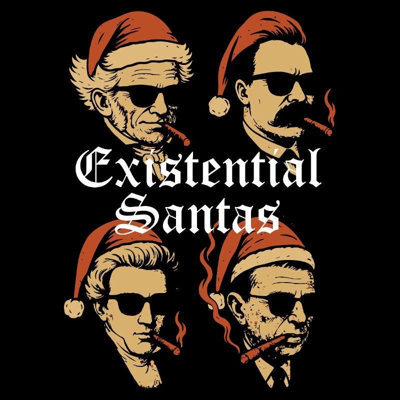 Existenzielle Weihnachtsmänner mit Sonnenbrille
