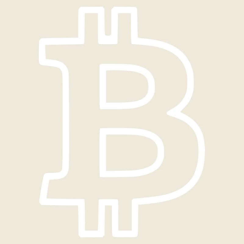 Bitcoin Logo Outline Neon Minimalistisch