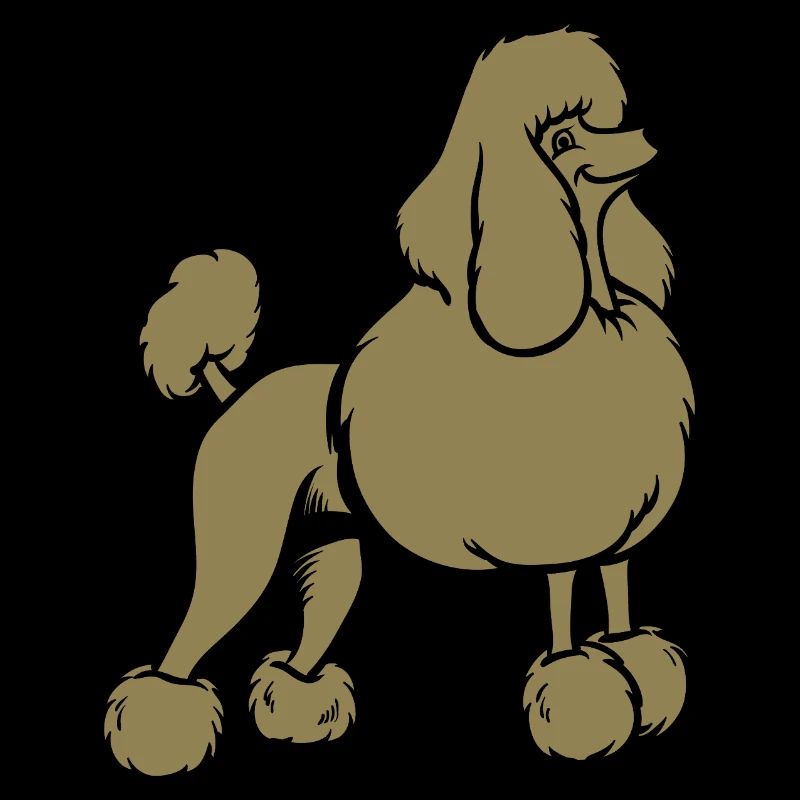 Bronze Silhouette Caniche Chien Minimaliste