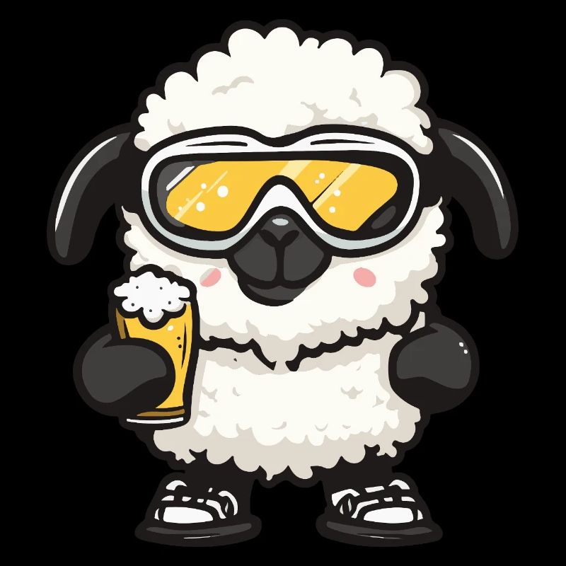Schaf Apres Ski Bier Comic