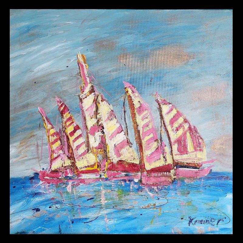 Farbige Segelregatten