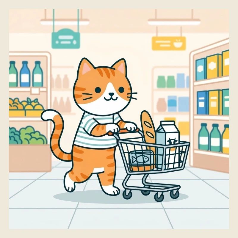Chat au supermarché