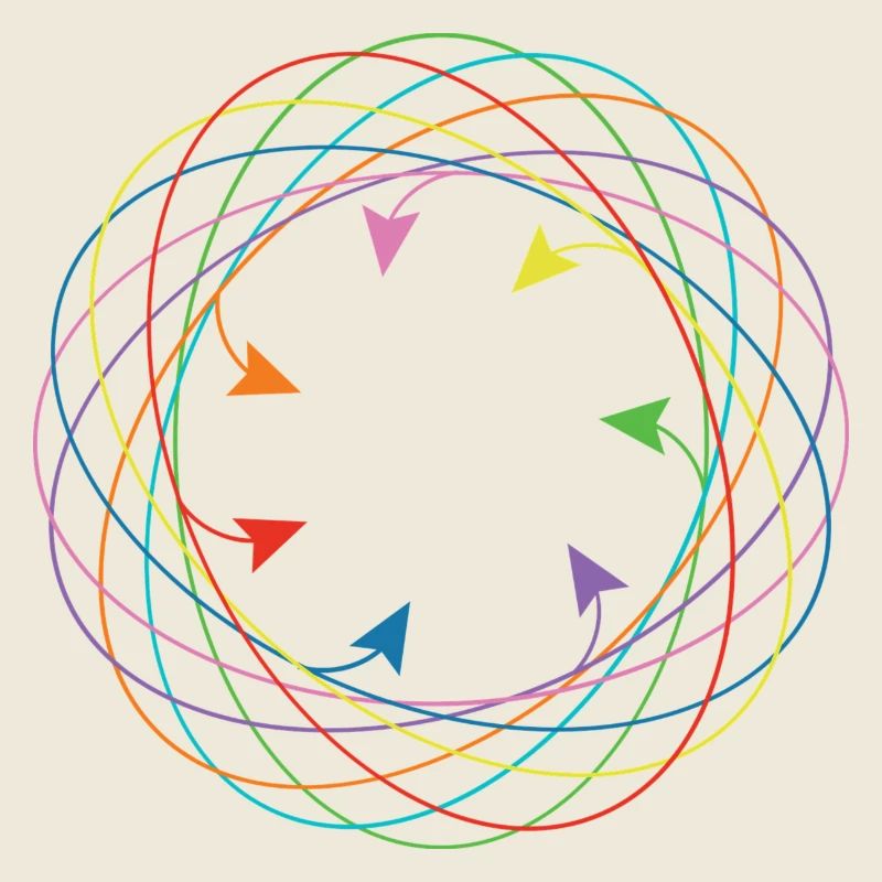 Sept cercles colorés