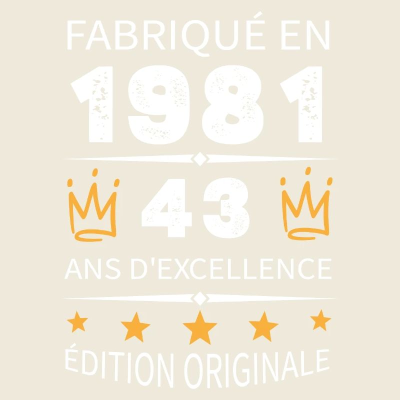 Made in 1981 Born in 1981 43 years old Anniversary
