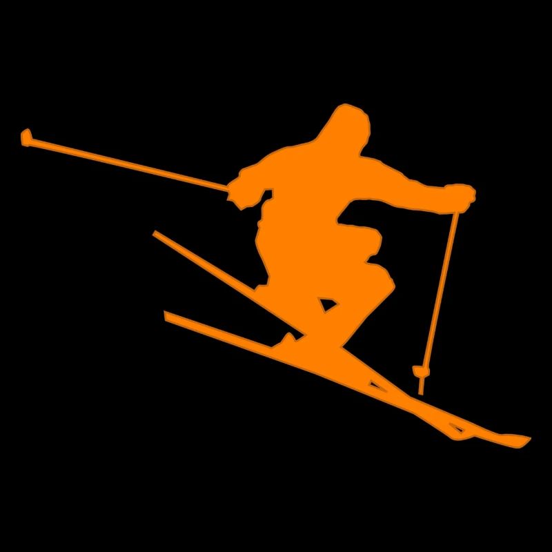 Ski acrobatique skieur silhouette Freeski