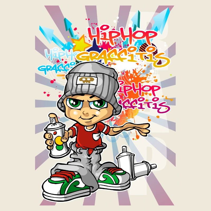 Graffiti boy with spray paint