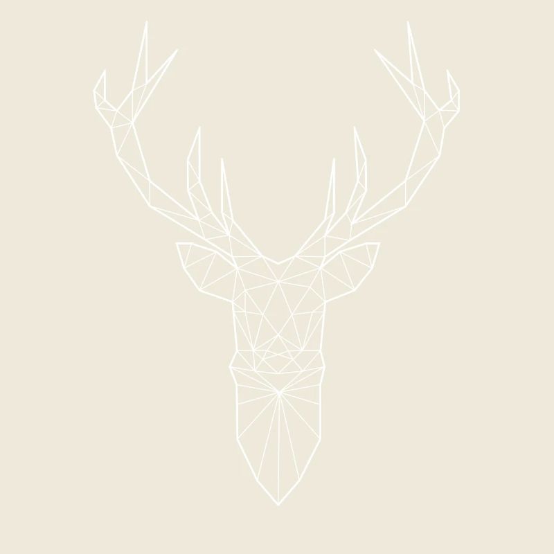Deer head in triangle design (white)