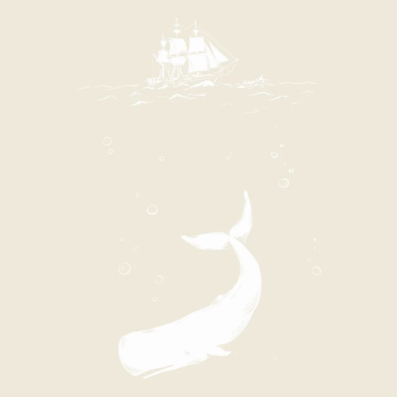 Moby Dick with ship