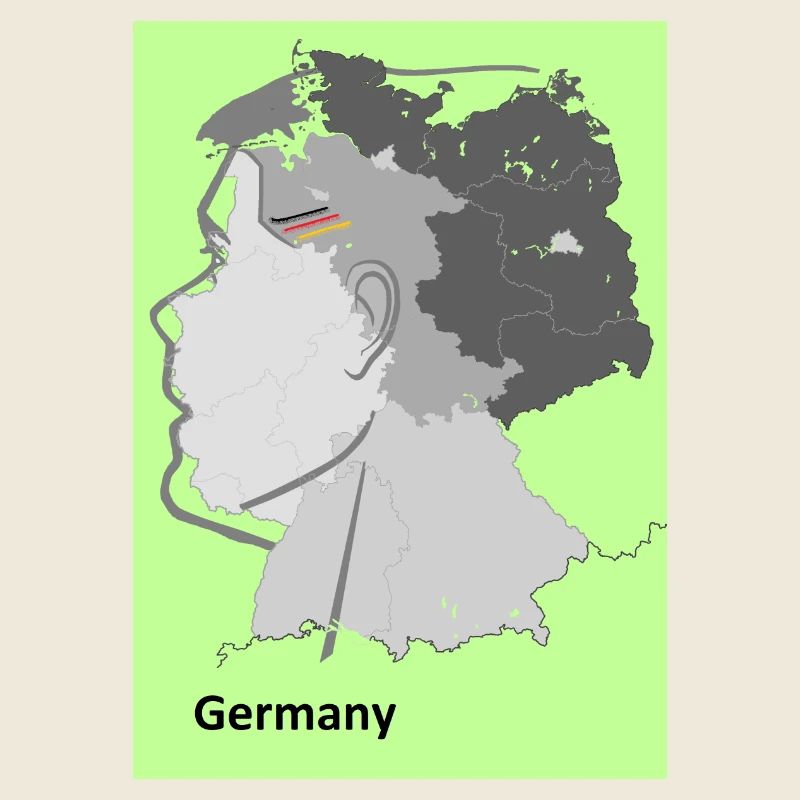 Carte de l’Allemagne avec dégradé et drapeaux