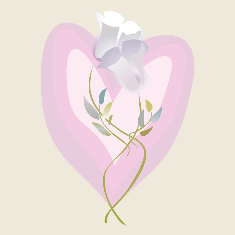 Gentle White Tulip Heart Illustration