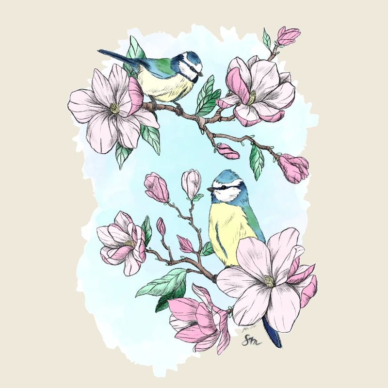 Bleu et magnolias