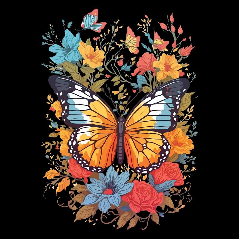 Papillon, insecte, papillon, nature, été, art coloré