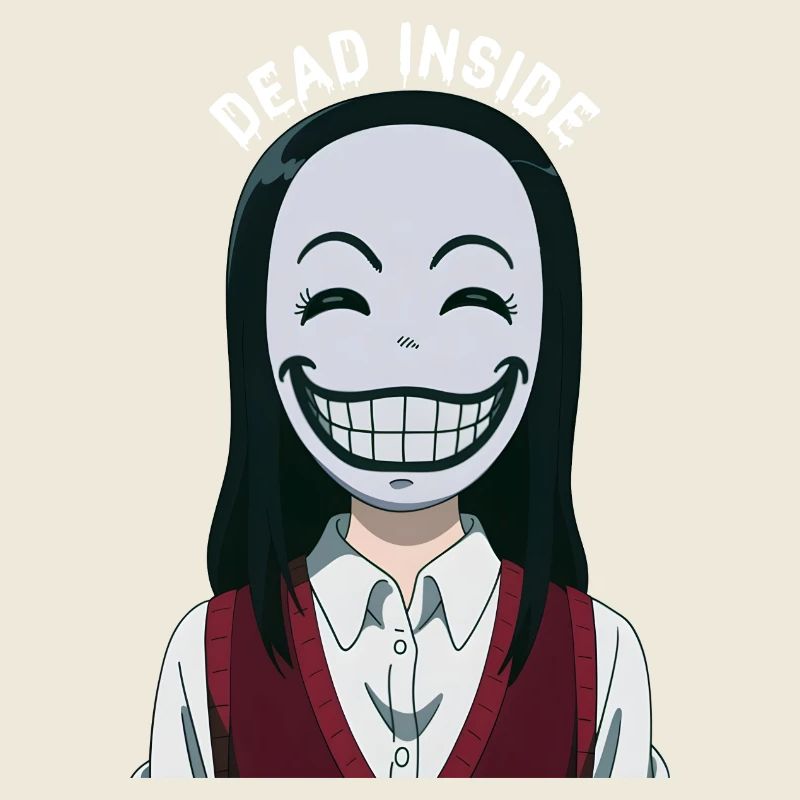 "Dead inside" Smiling anime girl