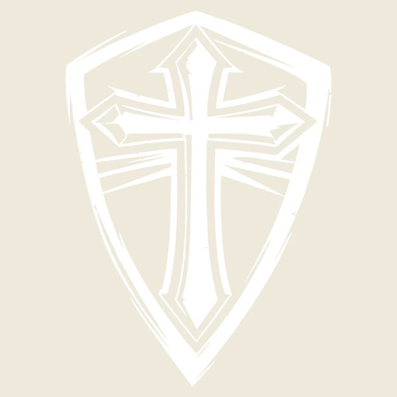 Cross symbol in shield design