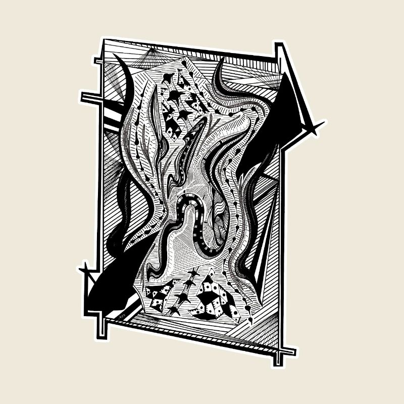 Design abstrait noir et blanc n°8