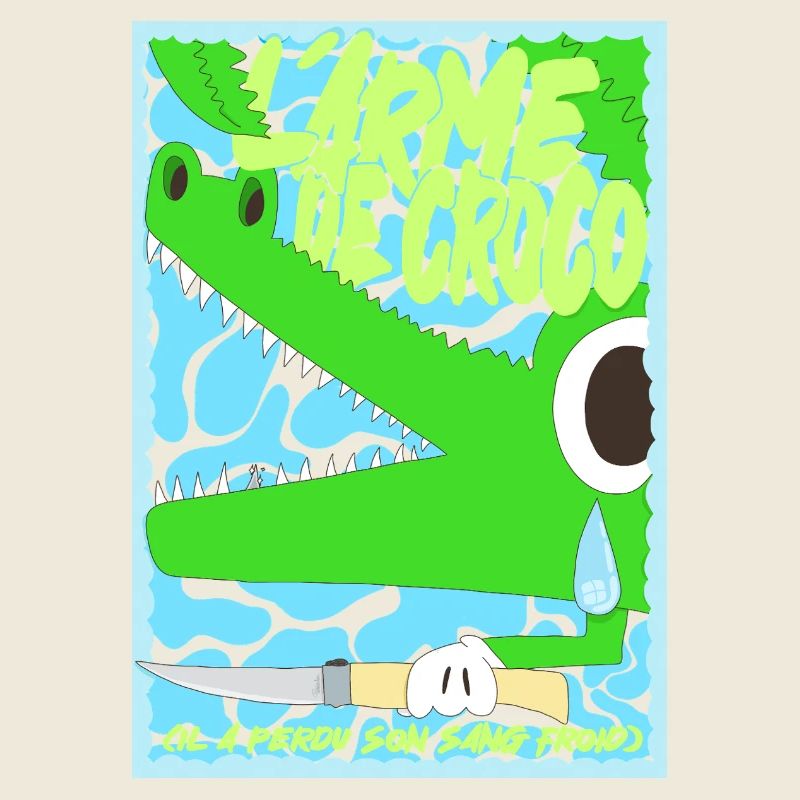 L'arme de Crocodile Jeu de mots Graffiti Rigolo