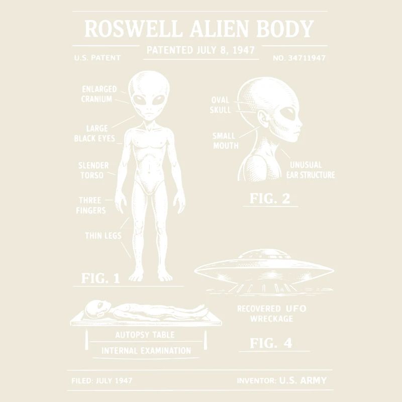 Roswell Alien Body Diagram