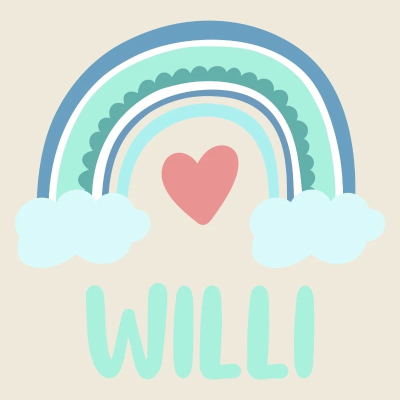 Willi Name Regenbogen Baby