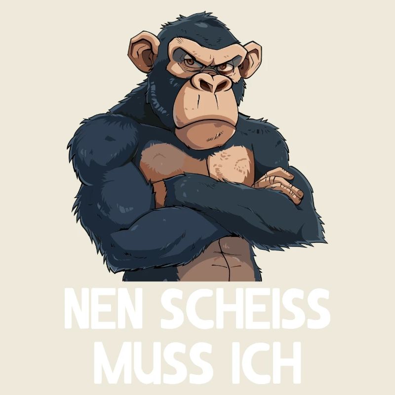 Schimpanse Affe Primat Nen scheiss muss ich