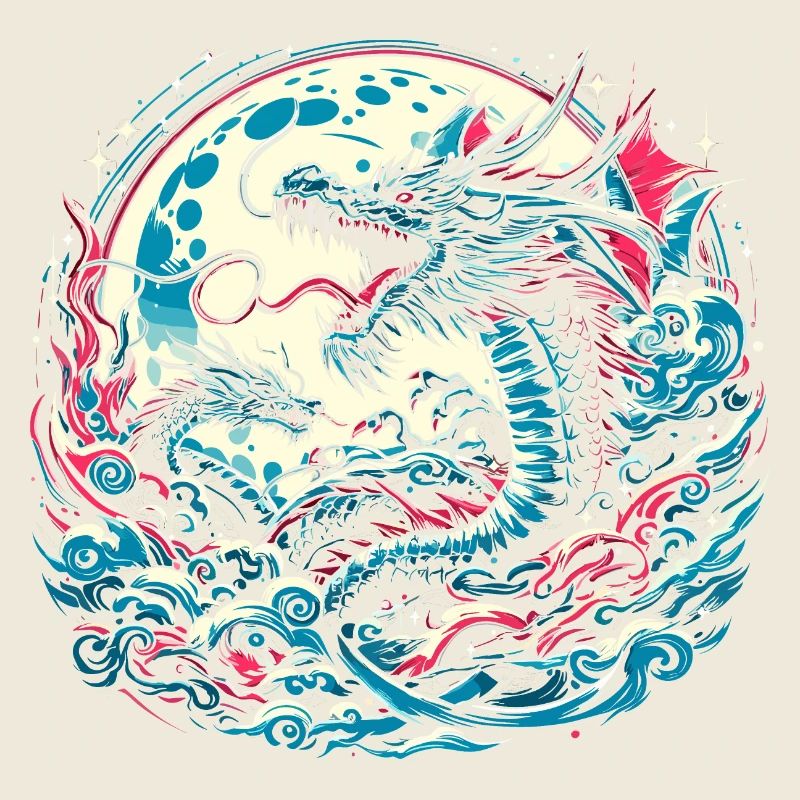 Dragons au clair de lune