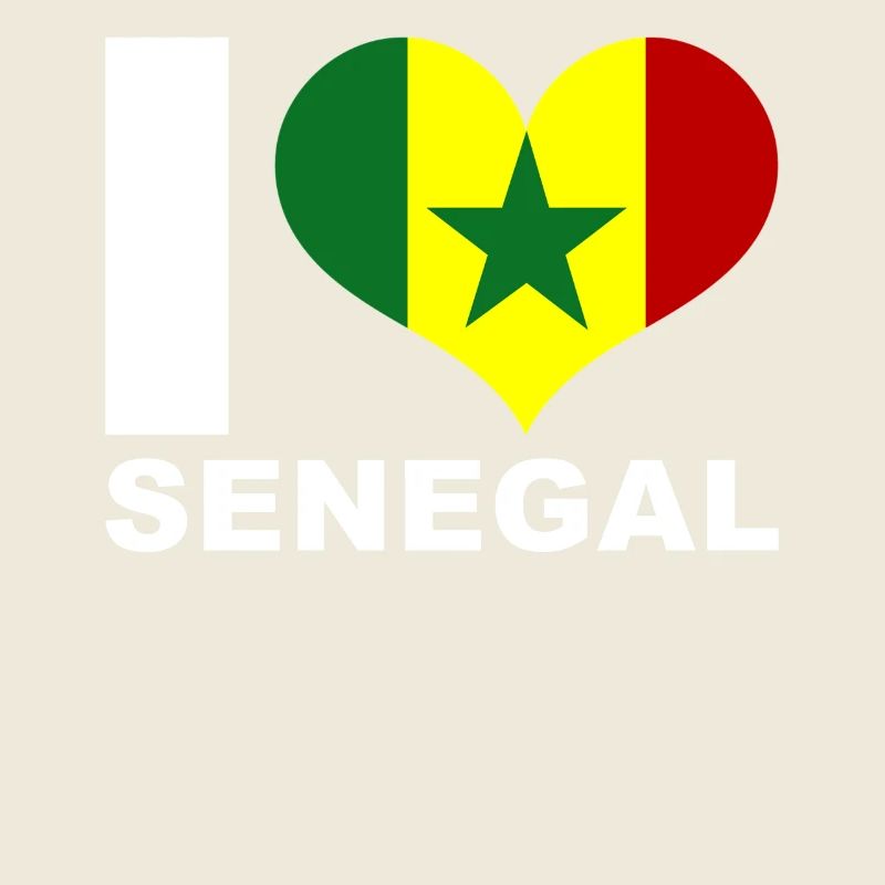 Ich liebe Senegal Herz Flagge Senegal