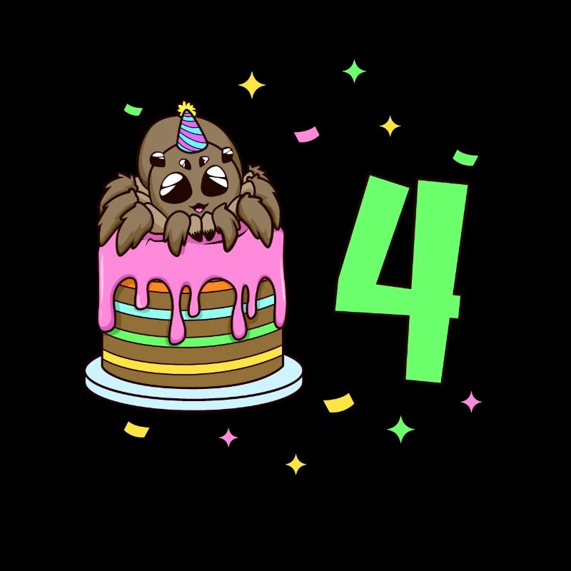 Mit Spinne - Kinder Geburtstag 4 Jahre