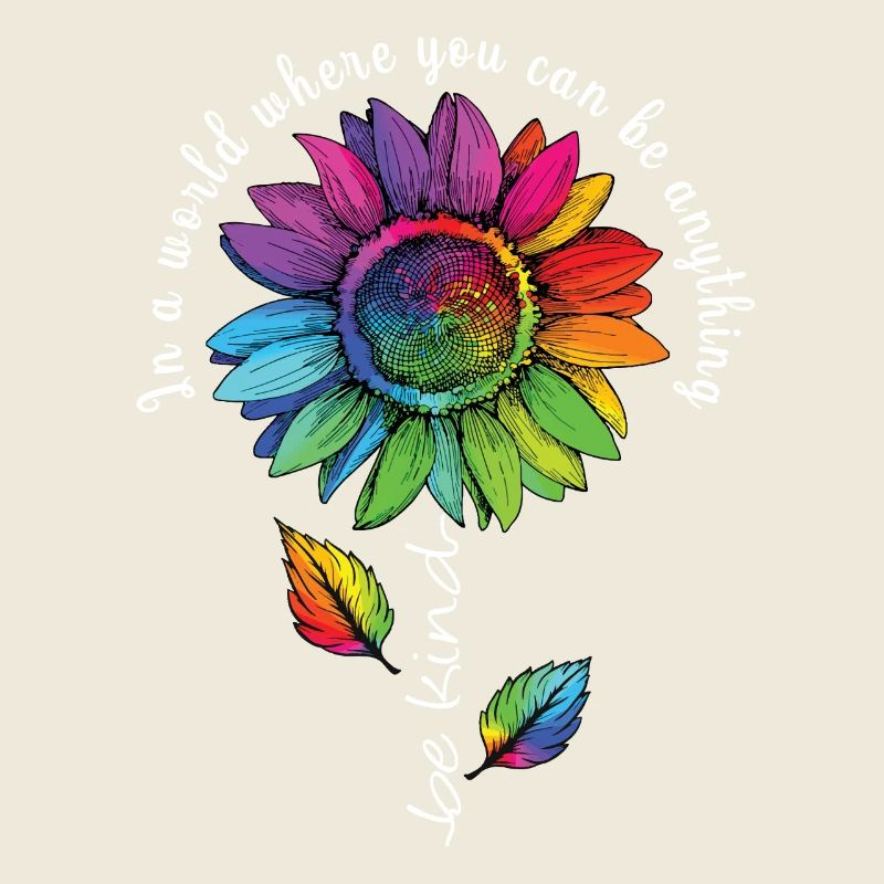 Be Kind LGBTQ Regenbogen Sonnenblume Blume CSD