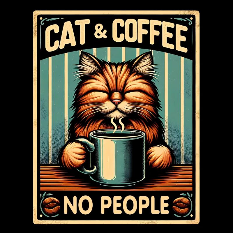 Katze und Kaffee keine Menschen