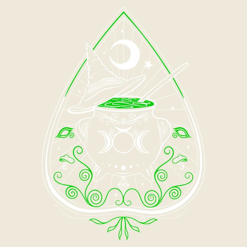 Green Witch Planchette Hexenkessel Hexenhut