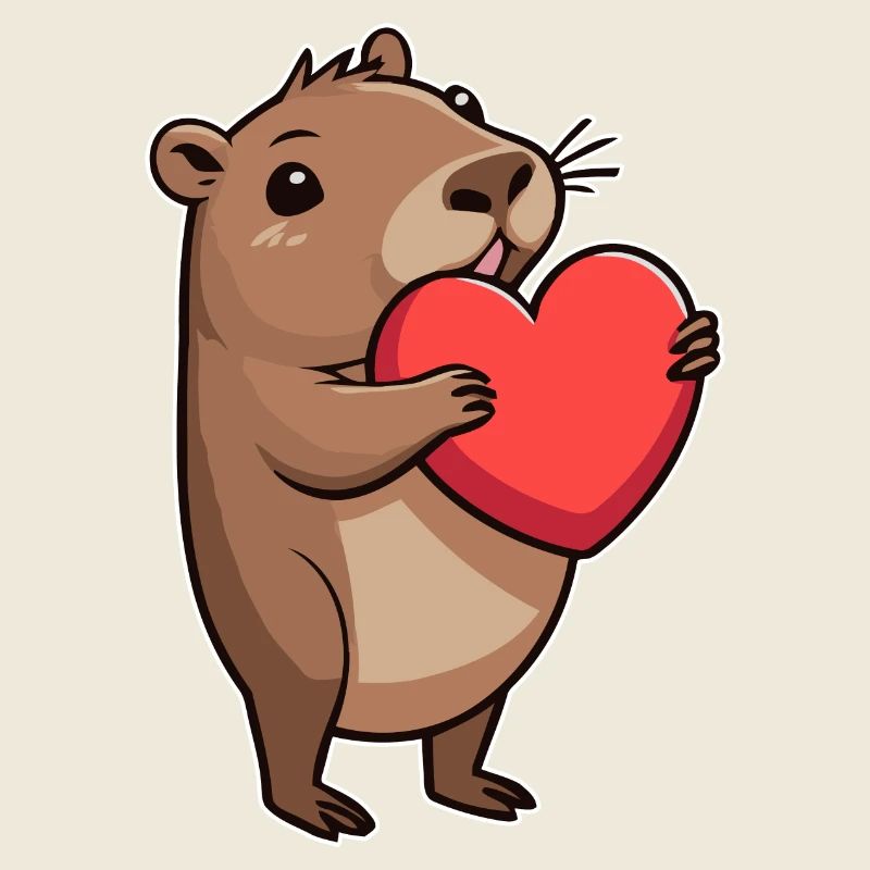 Capybara mit Herz Valentinstag