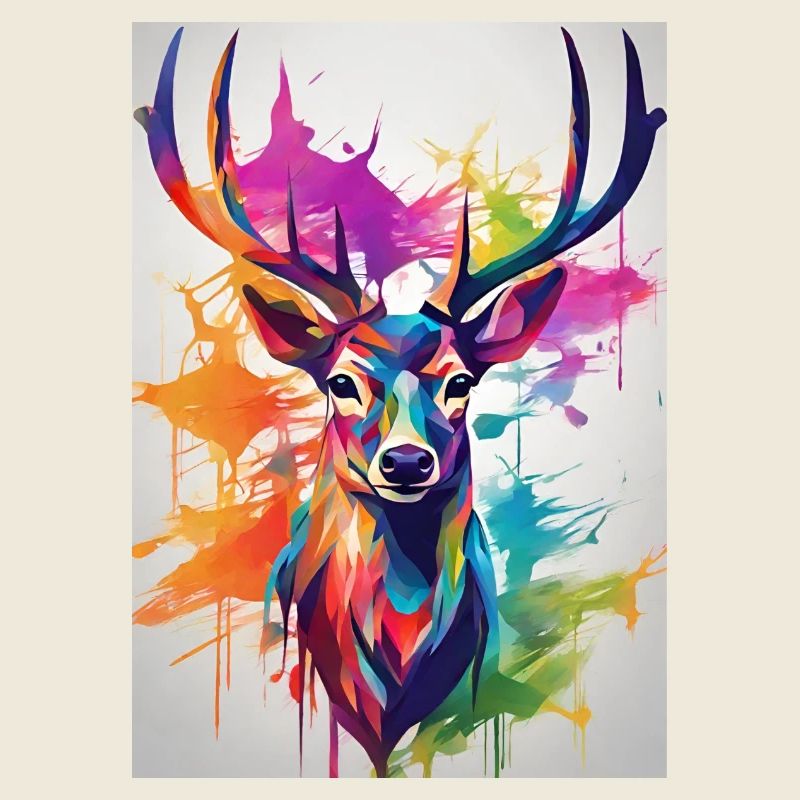 Deer skull colorful