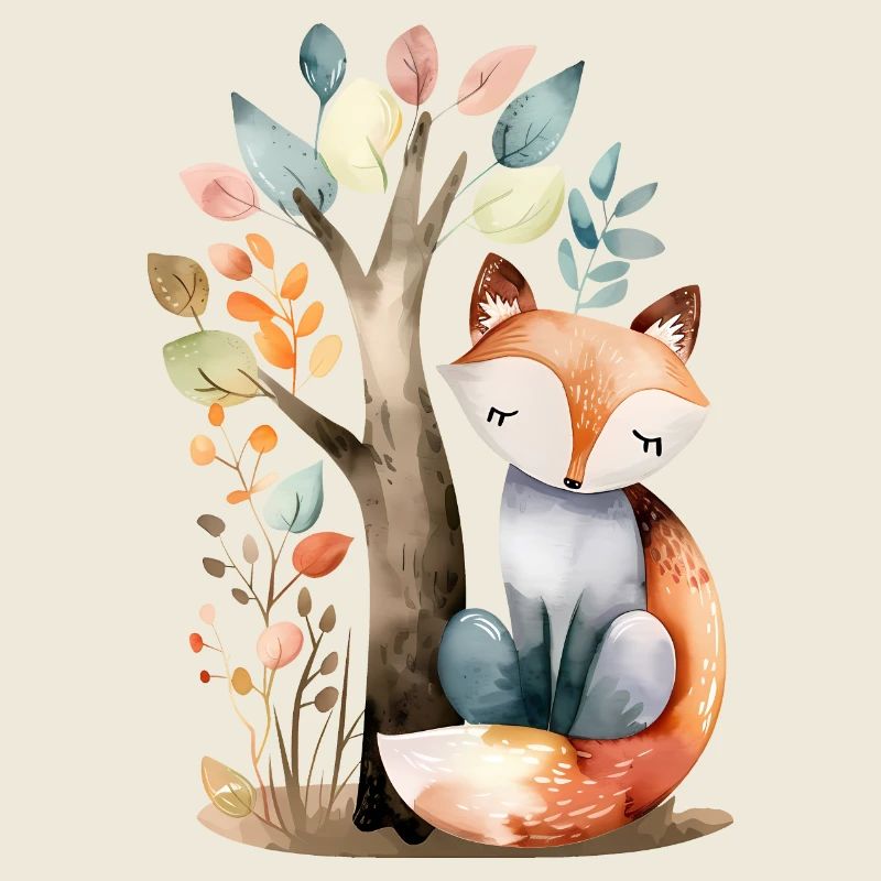 Cute Fox Under Tree