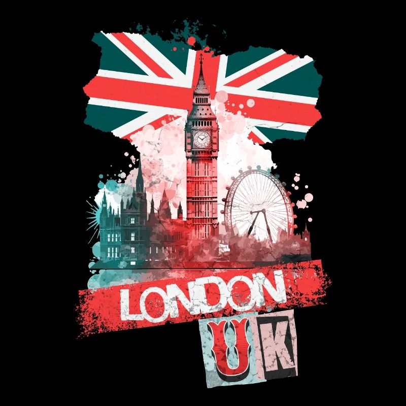 Londres, Angleterre, ville, Skyline, Big Ben, Éclaboussure colorée