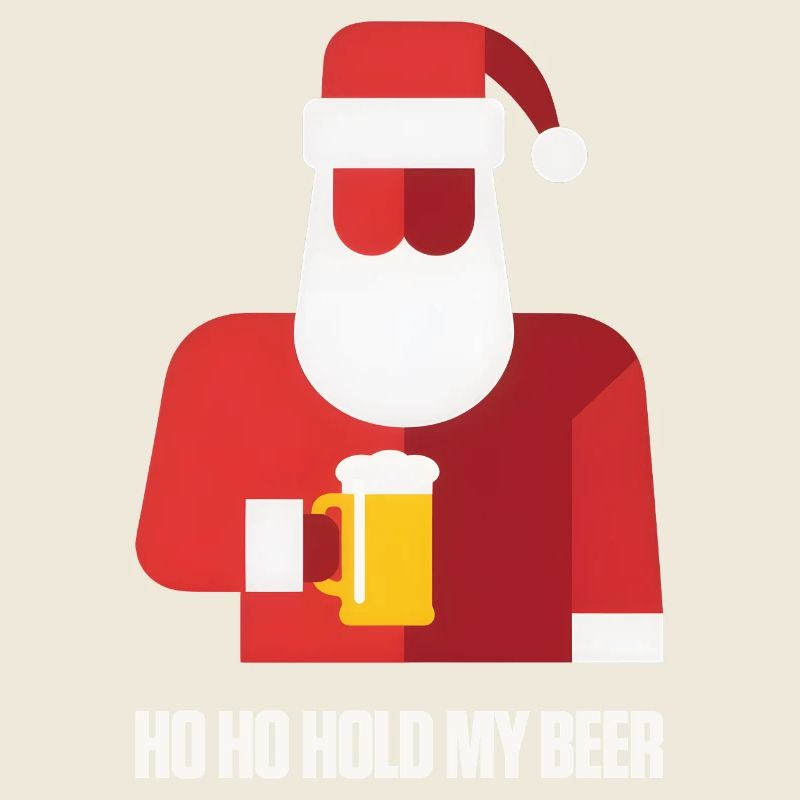 Vektor Weihnachtsmann mit Bier Hoho Hold my Beer