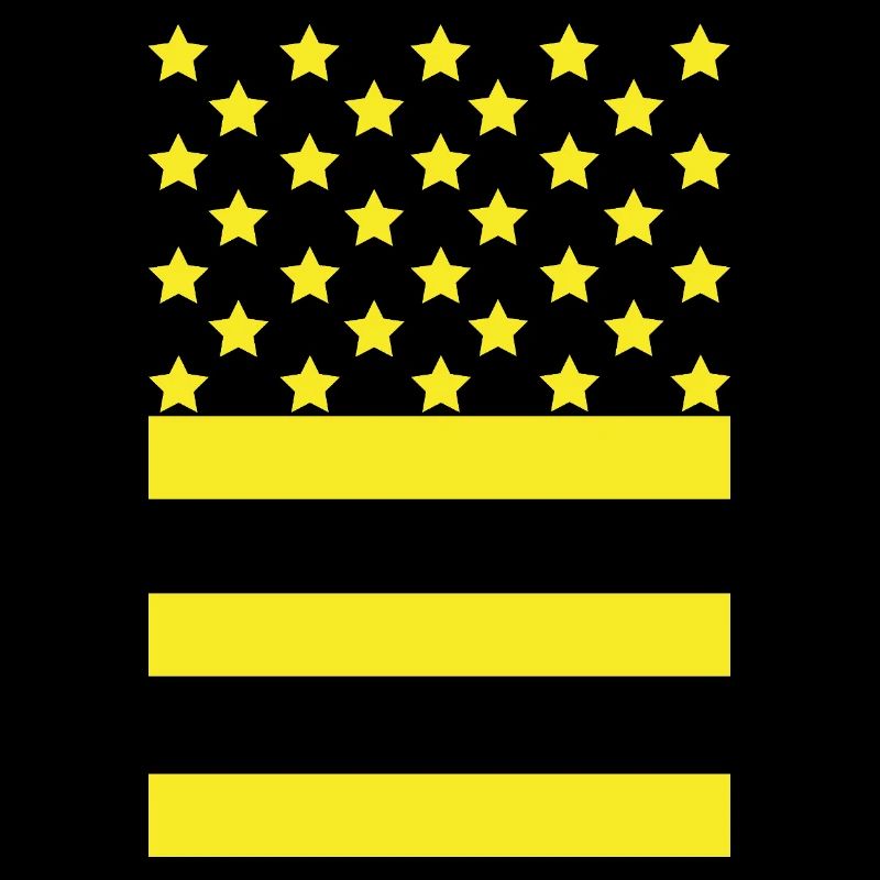 Yellow stars on black striped background