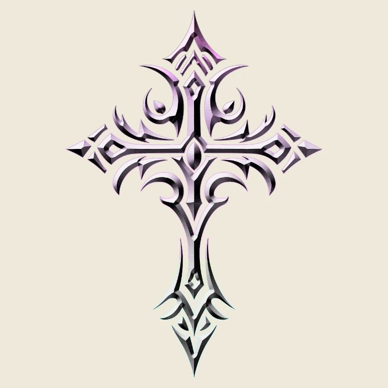 Karmesinrotes Flieder-Verziertes Kreuz