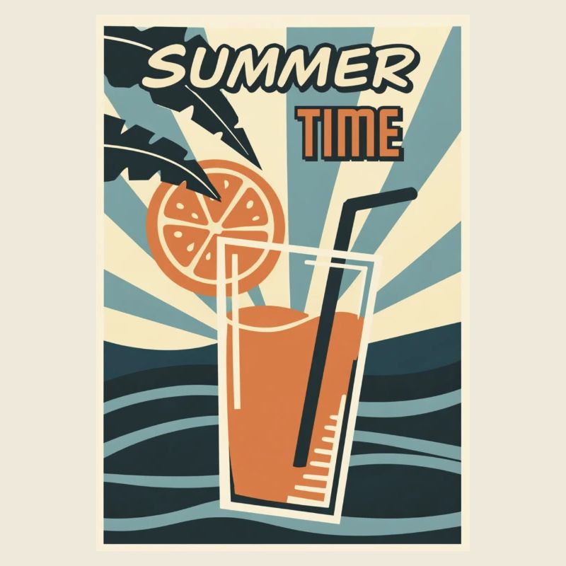 Boisson Orange d’été rétro