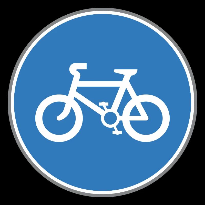 Route bleue signe de bicyclette