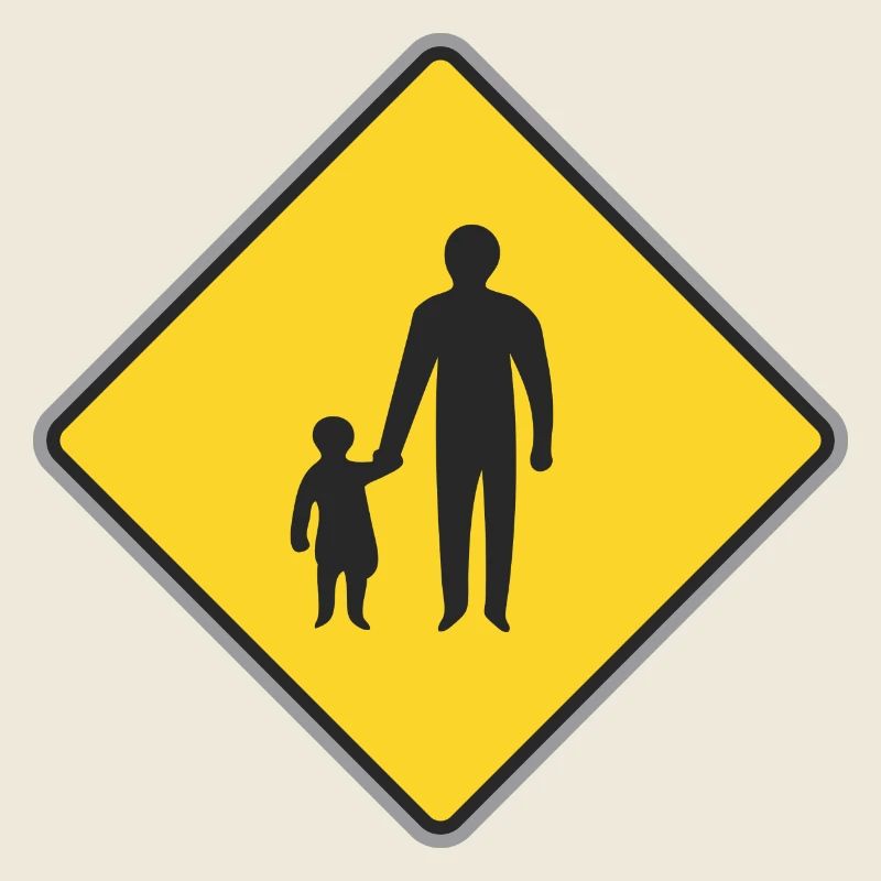 Verkehrsschild Mann mit Kind