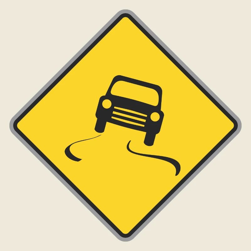 Signe de route de façon slippy