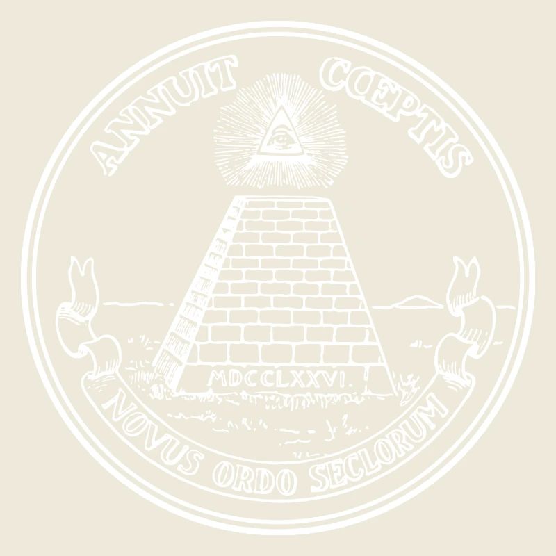 All seeing eye, pyramid, dollar, freemason, god