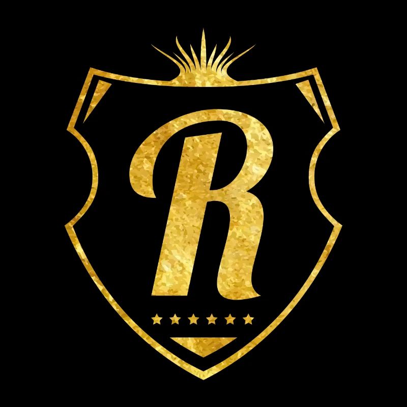 R buchstabe gold
